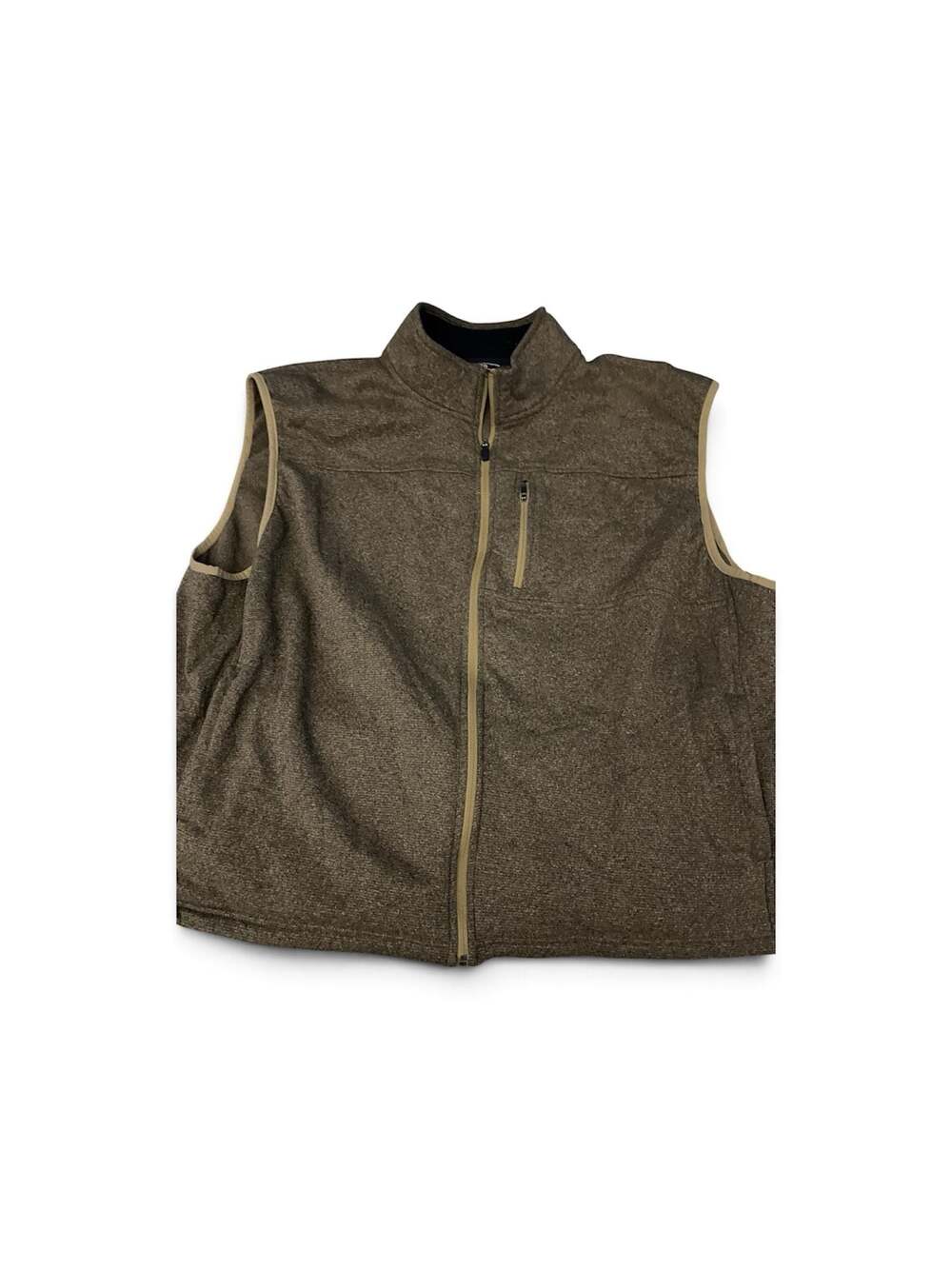 IZOD Men's Advantage Performance Full Zip Sweater Fleece Vest Brown Size 3XL